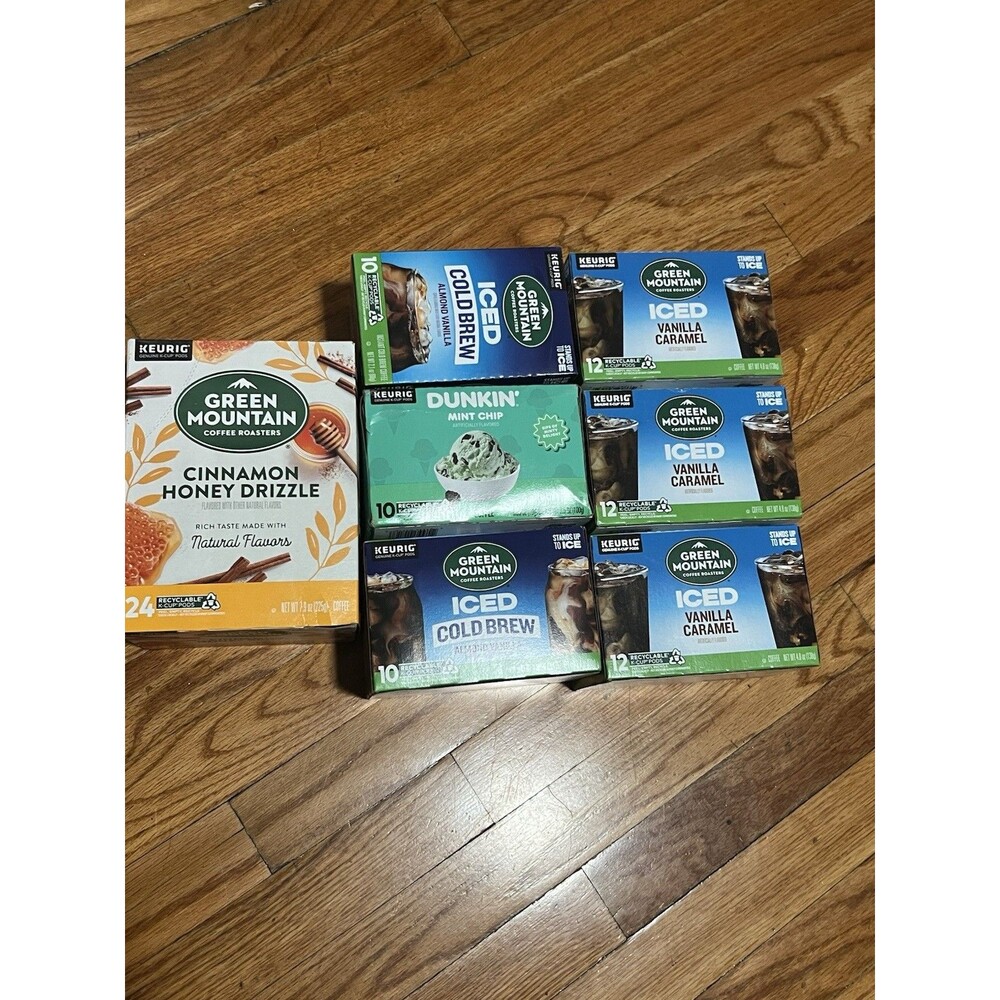 Green Mountain K-Cup Coffee Pods Assorted Vanilla Mint Cinnamon Caramel New